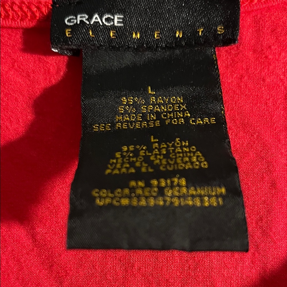 Grace Elements Red Ruffle Blouse - Picture 3 of 4